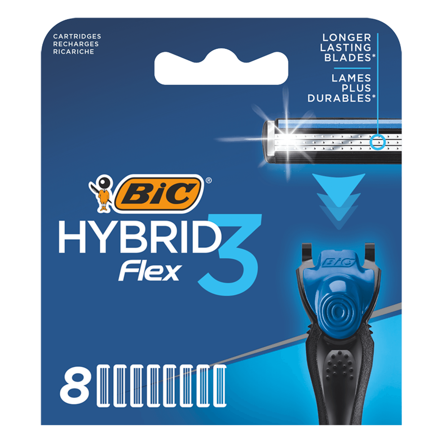 BIC Flex 3 Hybrid, rezerve interschimbabile, 8 bucăți