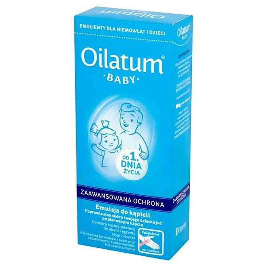 Oilatum Baby Advanced Protection, emulsie de baie din prima zi, 250 ml