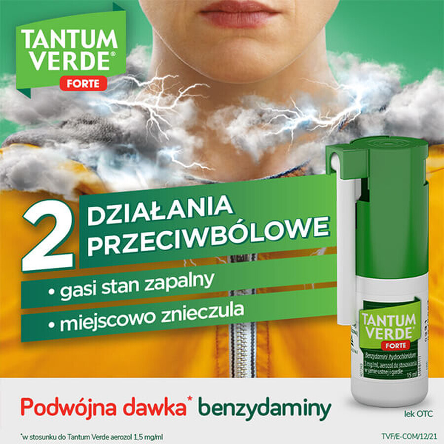 Tantum Verde Forte 3 mg/ml, spray buccal et pharyngé, 15 ml