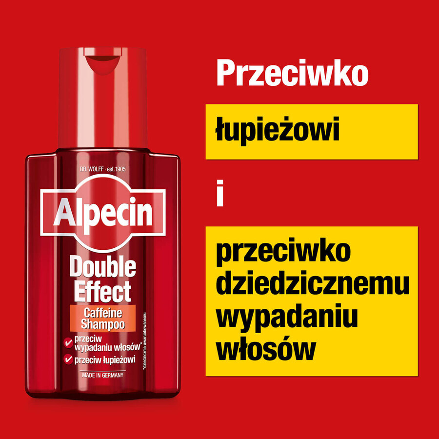 Alpecin Double Efect, șampon cu cafeină împotriva căderii părului și împotriva mătreții, 200 ml