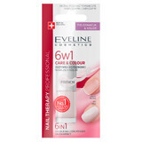 Eveline Cosmetics Nail Therapy, balsam pentru culoarea unghiilor 6in1, francez, 5 ml