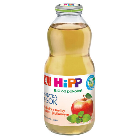 HiPP Tea &amp; Juice Bio, ceai de balsam de lămâie cu suc de mere, după 4 luni, 500 ml