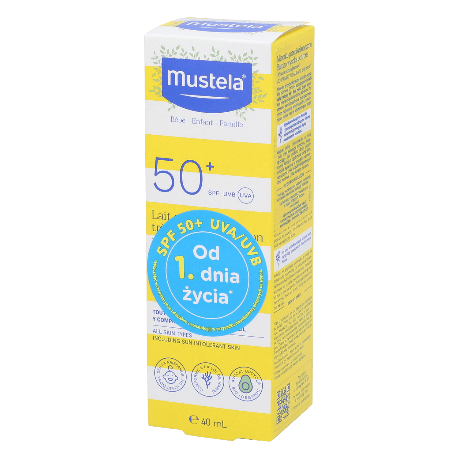 Mustela Sun set, Baby on the go - piele uscată, lapte de protecție solară, SPF 50, 40 ml + ulei de masaj, 100 ml