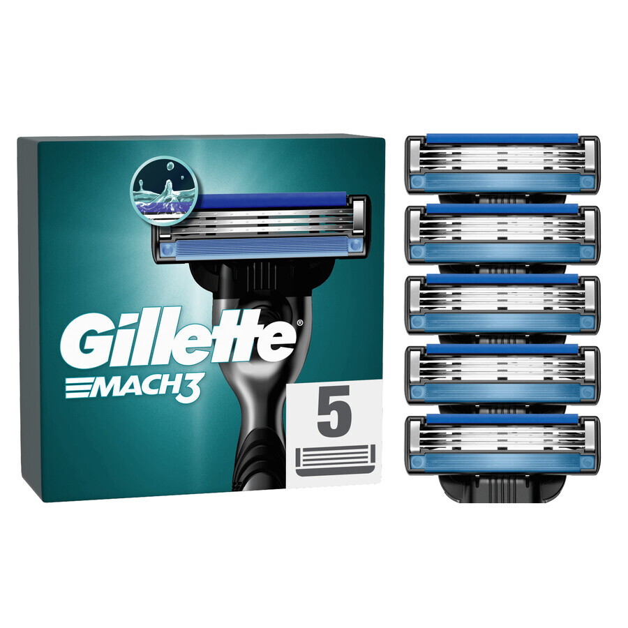 Gillette Mach 3, cartușe de schimb, 5 bucăți