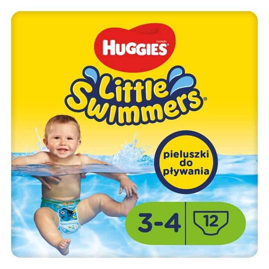 Huggies Little Swimmers, chiloți, înot, Where's Dory, mărimea 3-4, 7-15 kg, 12 bucăți