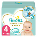 Pampers Premium Care, scutece mărimea 4, 9-14 kg, 104 buc