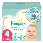 Pampers Premium Care, scutece mărimea 4, 9-14 kg, 104 bucăți AMBALAJ DEFECTAT