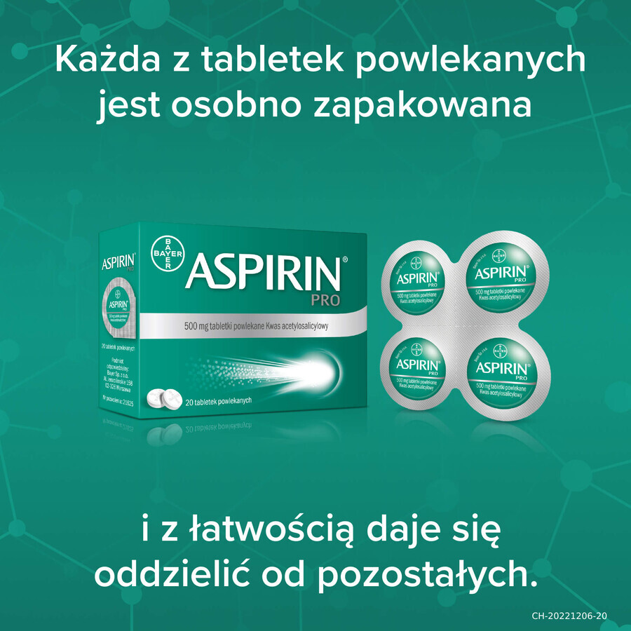 Aspirină Pro 500 mg, 20 comprimate filmate