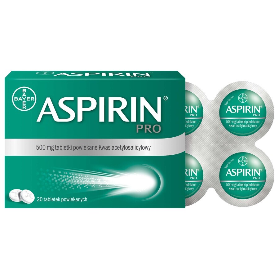 Aspirină Pro 500 mg, 20 comprimate filmate