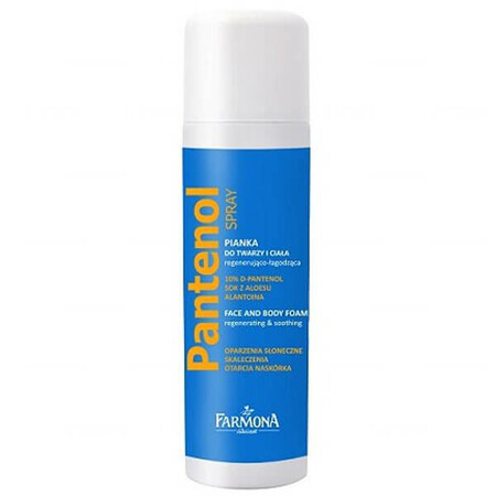 Farmona Pantenol Spray, espuma para rostro y cuerpo, regeneradora y calmante, 150 ml