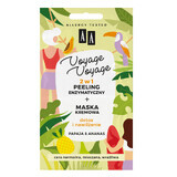 AA Voyage Voyage, 2 în 1, peeling enzimatic + mască cremă, detoxifiere și hidratare, papaya și ananas, 2 x 5 ml