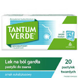 Tantum Verde 3 mg, aromă de eucalipt, 20 de pastile tari