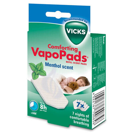 Vicks Comforting VapoPads, recambios de repuesto para difusor de aceite, fragancia mentolada, 7 piezas