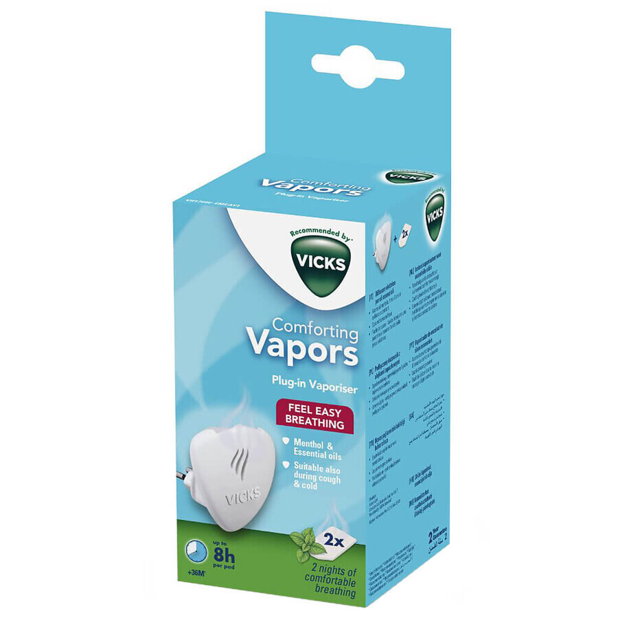 Vicks Comforting Vapors, Kontaktöl-Diffusor + 2 Nachfüllpackungen, Rosmarin- und Lavendelduft