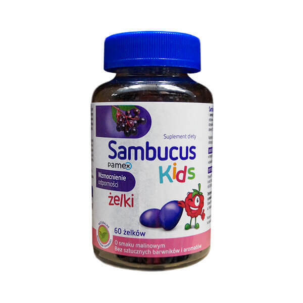 Sambucus Kids Gel, aromă de zmeură, 60 bucăți