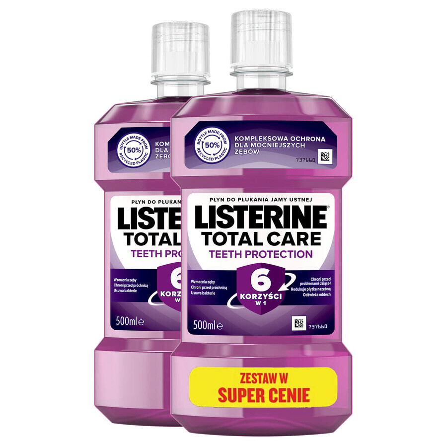 Set Listerine Total Care, apă de gură, 2 x 500 ml