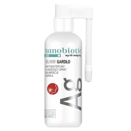 Nanobiotic Med Silver Throat, spray antibacterian pentru infecțiile gâtului, 30 ml