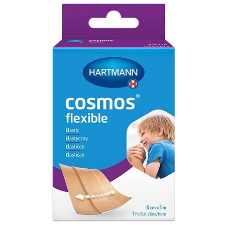 Cosmos Pansament flexibil, elastic, pentru tăiere, nețesut, culoare carne, 6 cm x 1 m, 1 buc