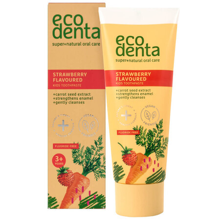 Ecodenta, dentifrice pour enfants, à partir de 3 ans, goût fraise, sans fluor, 75 ml