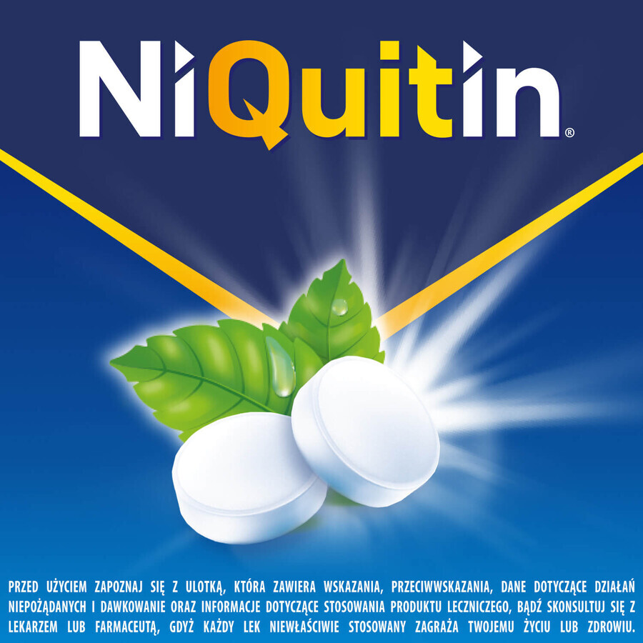 NiQuitin 2 mg, aromă de mentă, 72 pastiluțe SCURTĂ DATA