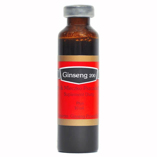 Ginseng 200, Ginseng, jeleu regal și miere, 10 flacoane a câte 10 ml fiecare