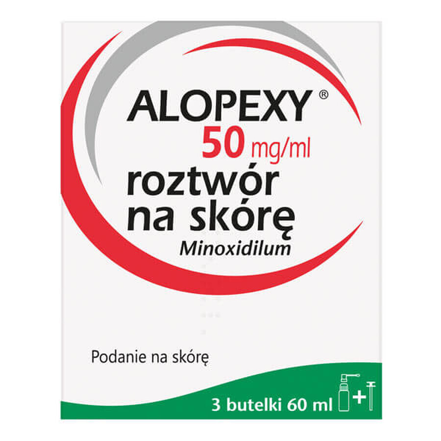 Alopexy 5 % (50 mg/ml) oplossing voor toepassing op de huid, 3 x 60 ml