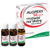 Alopexy 5 % (50 mg/ml) soluție pentru aplicare cutanată, 3 x 60 ml