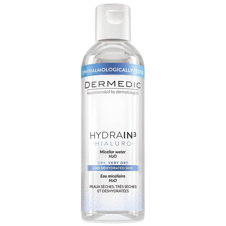 Dermedic Hydrain 3 Hialuro, fluid micelar H2O, piele deshidratată și uscată, 100 ml