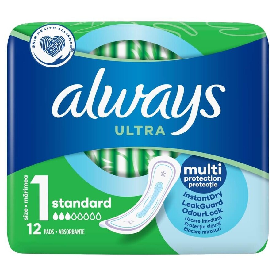 Always Ultra, assorbenti igienici, Standard, 12 pz.