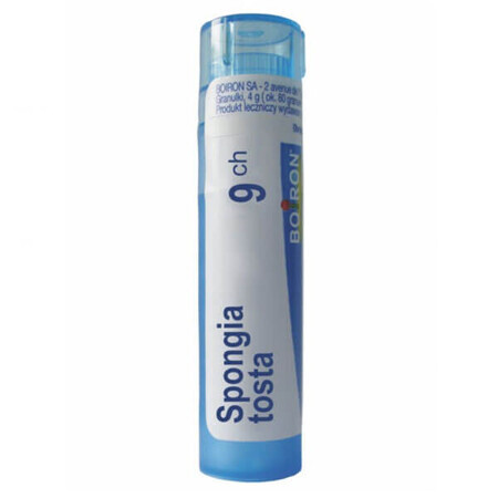 Boiron Spongia tosta 9 CH, granulés, 4 g