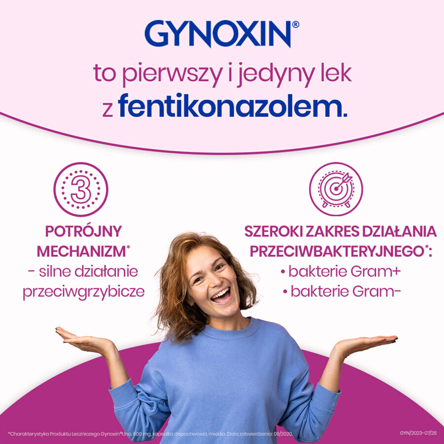 Gynoxin Uno 600 mg, 1 cápsula vaginal blanda