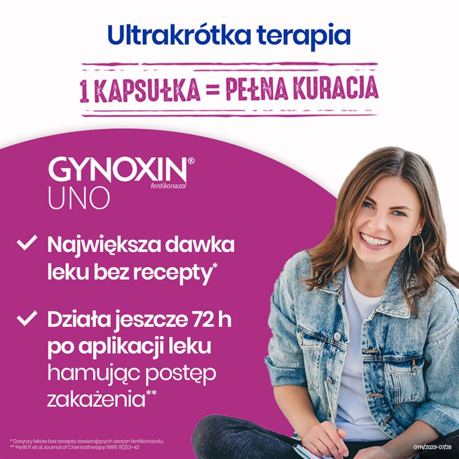 Gynoxin Uno 600 mg, 1 cápsula vaginal blanda