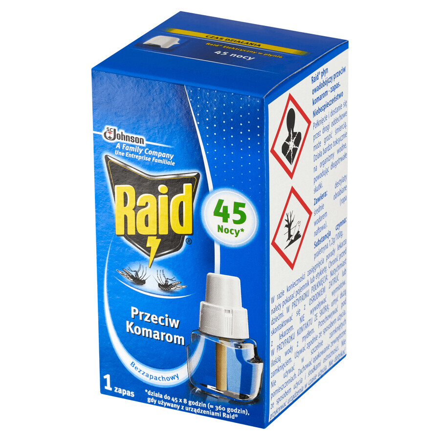 Raid, insecticid repelent de țânțari, rezervă, 27 ml