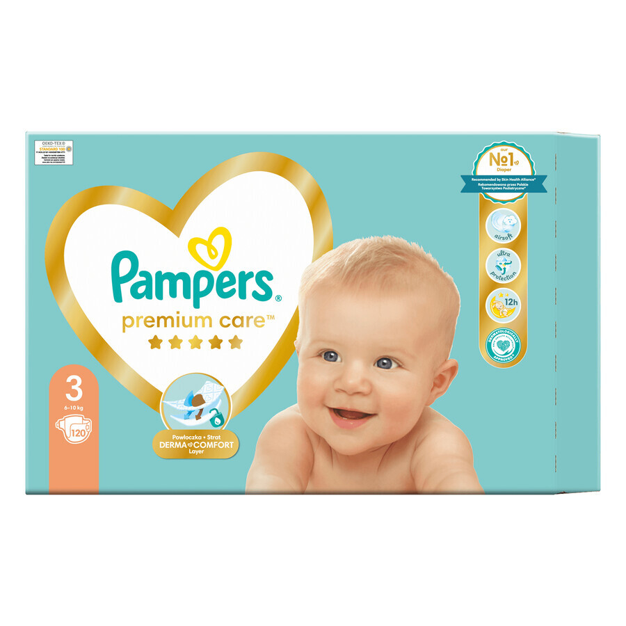 Pampers Premium Care, scutece, mărimea 3, 6-10 kg, 120 buc