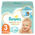 Pampers Premium Care, scutece, mărimea 3, 6-10 kg, 120 bucăți AMBALAJ DEFECTAT