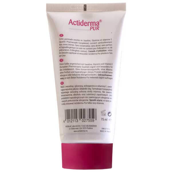 Actiderma Pur Intimate Hygiene, unguent hipoalergenic pentru bebeluși, copii și adulți, 75 ml