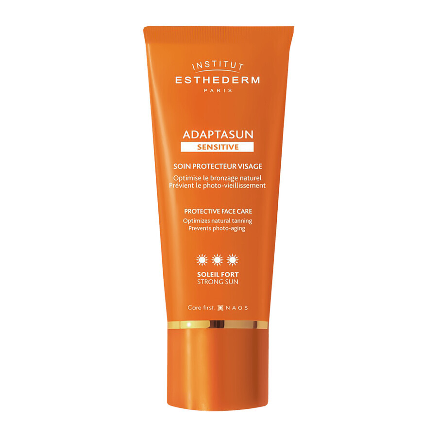 Esthederm Adaptasun Sensitive, crème protectrice pour le visage pour accélérer le bronzage, peau sensible, 50 ml