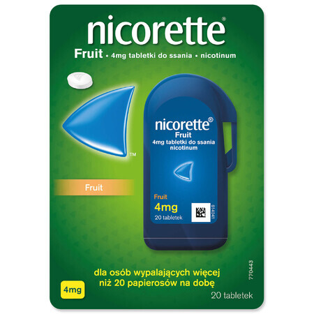 Nicorette Fruit 4 mg, 20 pastillas para chupar