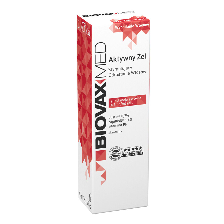 Biovax Med, gel actif pour stimuler la repousse des cheveux, 75 ml