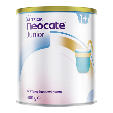 Neocate Junior, pentru copii cu alergie la proteina laptelui de vacă și intoleranță complexă, după 1 an, aromă de căpșuni, 400 g