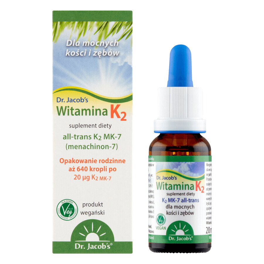 Vitamina K2 MK-7 gocce del Dr. Jacob, 20 ml