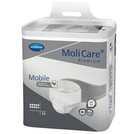 MoliCare Premium Mobile, scutece, mărimea L, 100-150 cm, 10 picături, 14 buc