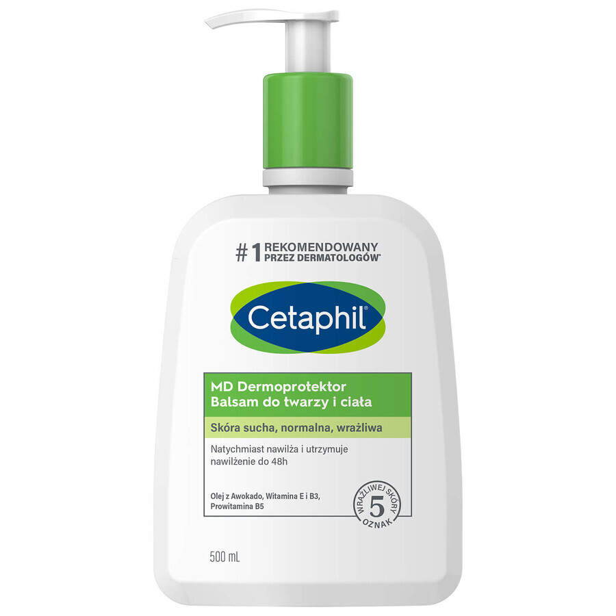 Cetaphil MD Dermoprotector, loțiune hidratantă pentru față și corp, piele uscată și sensibilă, cu pompă, 500 ml