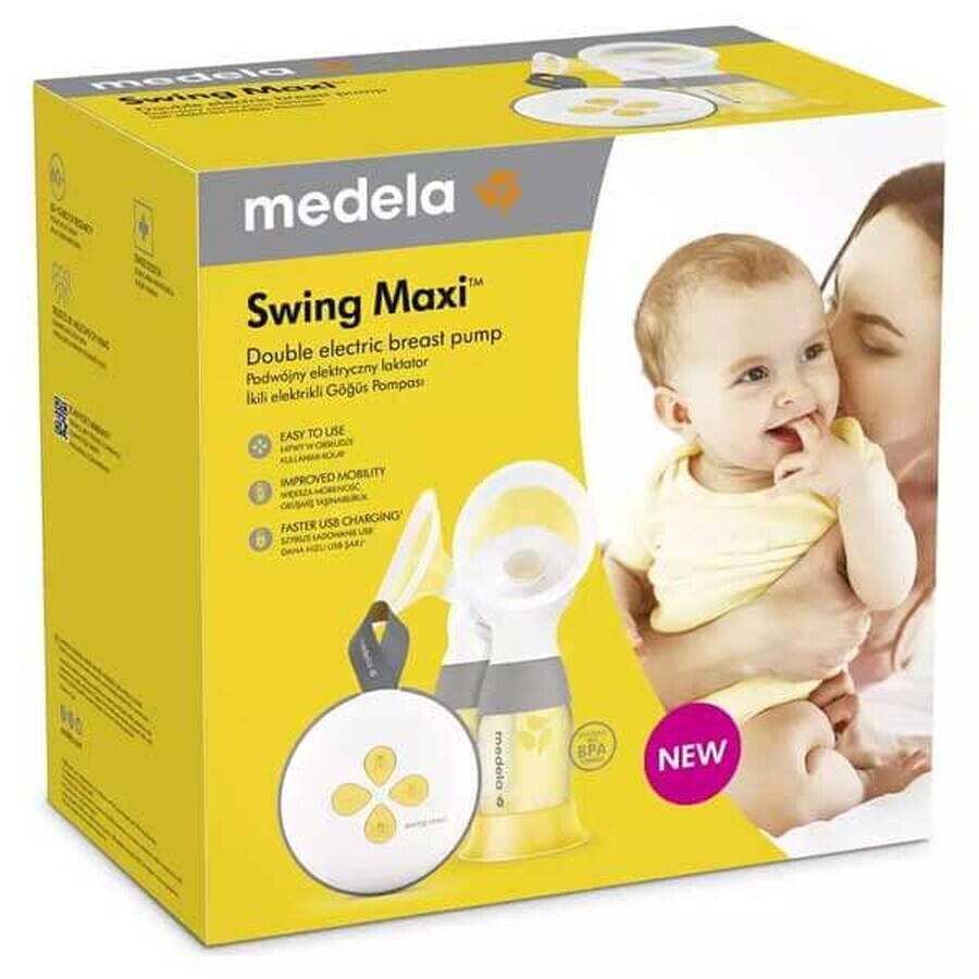 Medela Swing Maxi, pompă de sân electrică pentru doi sâni, bifazică, 1 buc.