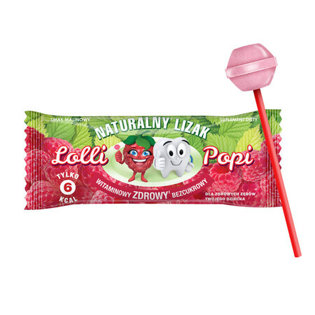 Lolli Popi Lollipop with natural vitamins, sugar-free, raspberry flavor, 1 pc