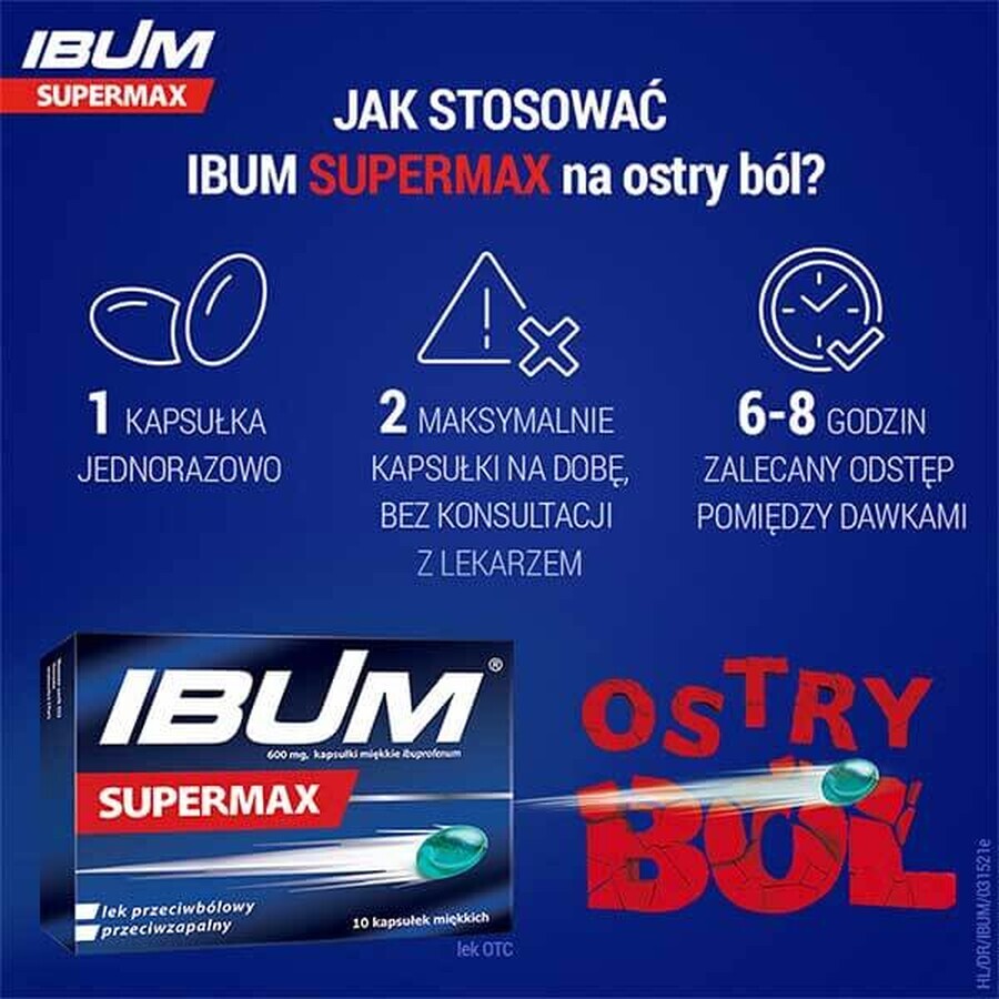 Ibum Supermax 600 mg, 10 soft capsules