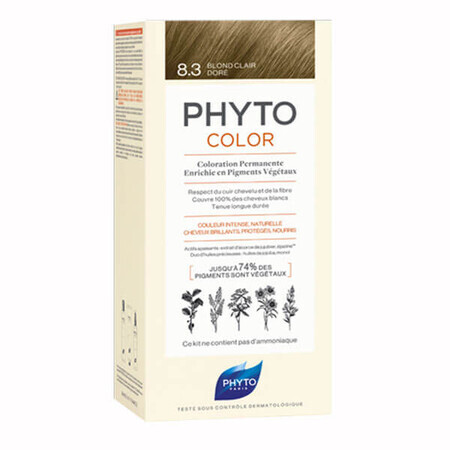 Phyto Color, vopsea de păr, 8/3 blond auriu deschis, 50 ml