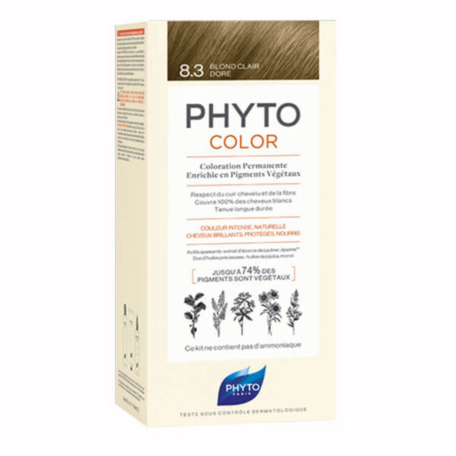 Phyto Color, vopsea de păr, 8/3 blond auriu deschis, 50 ml