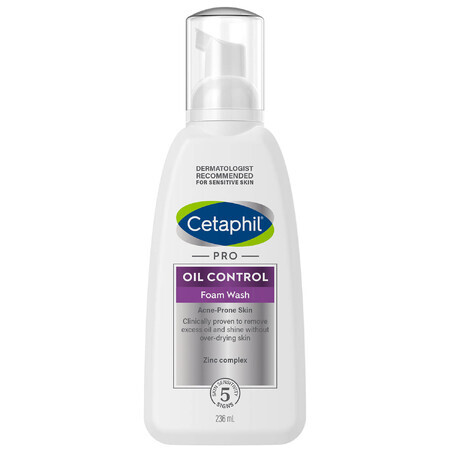 Cetaphil Pro Oil Control, espuma limpiadora facial, piel con tendencia acnéica, 236 ml