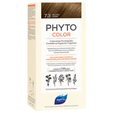 Phyto Color, vopsea de păr, 7/3 blond auriu, 50 ml